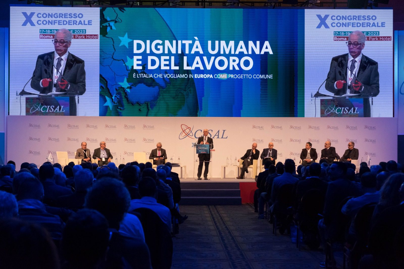 Copertina dell'articolo: I ministri Lollobrigida, Sangiuliano, Salvini e Urso alla seconda giornata del X Congresso Confederale Cisal